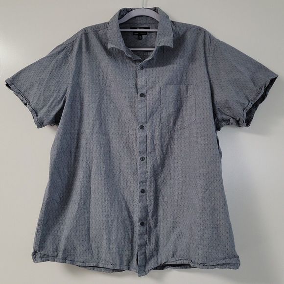 Marc Anthony Luxury Slim Fit Shirt Mens Size XXL Short Sleeve Button Down Gray - Picture 1 of 8